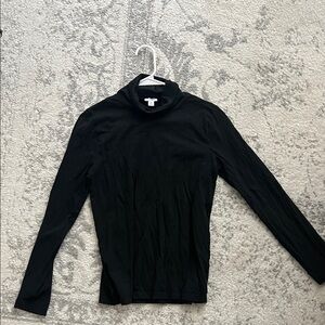 J Crew Black Tissue Turtleneck Top